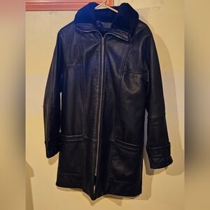 Leather Coat - Jones New York - size small